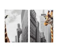 Reisepasshülle Giraffe in New York mit Karten- und Ticketfach, PU-Leder, einfacher Zugriff, Reiseutensilien, Dokumenten-Organizer, wasserdichte Reisebrieftasche für Männer und Frauen