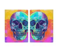 Reisepasshülle im Cartoon-Stil mit Totenkopf-Motiv, Reisepasshülle für Reisen, Reisepasskarten, Brieftaschenschutz, RFID-blockierend, Leder-Kartenetui für Damen und Herren, Cartoon-Stil, Totenkopf,