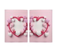 Reisepasshülle in Herzform, bedruckt, Reisepasshülle für Reisen, Reisepass, Kartenschutz, Brieftasche, RFID-blockierend, Leder, Kartenetui für Damen und Herren, Herzform, 20,3 x 13,8 cm, modern,