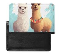 Reisepasshülle, Leder, leuchtet im Dunkeln, Sonnensystem, Planet, Reisedokumenten-Halter, Reiseutensilien, für Damen und Herren, Lama Alpaka, Einheitsgröße