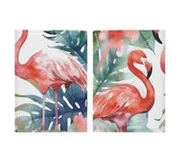 Reisepasshülle, Leder, Motiv: Flamingos, Aquarell, Tropen, bedrucktes Reisepassbuch für Dokumente, Reisegeschenke, Flamingos Aquarell Tropen, 20.3x13.8cm