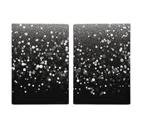 Reisepasshülle, Leder, Motiv: Flamingos, Aquarell, Tropen, bedrucktes Reisepassbuch für Dokumente, Reisegeschenke, Schwarz-weißer Glitzer., 20.3x13.8cm