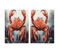 Reisepasshülle, Leder, Motiv: rote Krabbe, Meer, minimalistisch, Reisebrieftasche, Reisepassbuchhalter für Damen und Herren, Stil, 20,3 x 13,8 cm, Stil:, 20.3x13.8cm