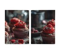 Reisepasshülle Leder Reisepasshülle Hülle Street of Italy Bedrucktes Reisepassbuch für Dokumente, Reisegeschenke, Rote Cupcakes, 20.3x13.8cm