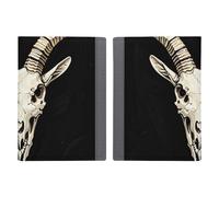 Reisepasshülle Leder Reisepasshülle Hüllen Etui Chihuahua auf dem Hügel Bedrucktes Reisepassbuch für Dokumente, Reisegeschenke, Ein gotischer Ziegenschädel, 20.3x13.8cm