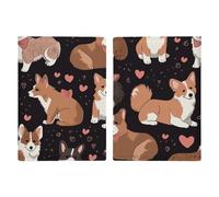 Reisepasshülle Leder Reisepasshülle Hüllen Etui Corgi Hund mit Herzform bedrucktes Reisepassbuch für Dokumente, Reisegeschenke, Corgi Hund mit Herzform, 20.3x13.8cm