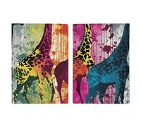 Reisepasshülle, Leder, Reisepasshülle, Kartenhalter, bunte Giraffe, Reisebrieftasche für Geschäftsreisen, Reisegeschenke, Bunte Giraffe, 20.3x13.8cm