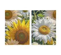 Reisepasshülle, Leder, Reisepasshülle, Motiv: Leuchtturm, bedrucktes Reisepassbuch für Dokumente, Reisegeschenke, Sonnenblumen, Gänseblümchen, Rosen, 20.3x13.8cm