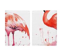 Reisepasshülle, Leder, Reisepasshülle, Musiknoten, Wanddruck, Reisepassbuch für Dokumente, Reisegeschenke, Aquarell-Flamingos, 20.3x13.8cm