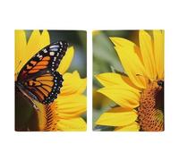 Reisepasshülle, Leder, Reisepasshülle, Roségold, Glitzer, bedrucktes Reisepassbuch für Dokumente, Reisegeschenke, Sonnenblumen-Schmetterling, 20.3x13.8cm