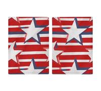 Reisepasshülle, Leder, Reisepasshülle, Sushi-Essens-Muster, bedrucktes Reisepassbuch für Dokumente, Reisegeschenke, Flagge mit roten und weißen Sternen, 20.3x13.8cm