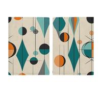 Reisepasshülle, Leder, Reisepasshülle, Ureinwohner, bedruckt, Reise-Geschenke, Geometrische Mitte des Jahrhunderts, 20.3x13.8cm