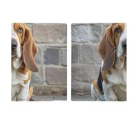 Reisepasshülle, Leder, Reisepasshülle, Zaun und Pferd, bedrucktes Reisepassbuch für Dokumente, Reisegeschenke, Basset Hound, 20.3x13.8cm