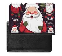 Reisepasshülle, Leder, Reisepassschutz, afrikanischer Leopard auf Felsen, Reisedokumenten-Halter, Reiseutensilien, für Damen und Herren, Weihnachtsmann, Einheitsgröße