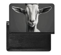 Reisepasshülle, Leder, Reisepassschutz, Bär im Baum, Reisedokumenten-Halter, Reiseutensilien, für Damen und Herren, Schwarz-weiße Ziege, Einheitsgröße