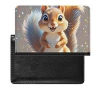 Reisepasshülle, Leder, Reisepassschutz, Cartoon-Clownfisch, Reisedokumenten-Halter, Reiseutensilien, für Damen und Herren, Eichhörnchen, Einheitsgröße