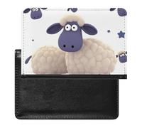 Reisepasshülle, Leder, Reisepassschutz, Halloween, schwarze Katzen, Kürbis, Reisedokumenten-Halter, Reiseutensilien, für Damen und Herren, schaf, Einheitsgröße