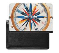 Reisepasshülle, Leder, Reisepassschutz, Maritimes Segelboot, Kompass, Reisedokumenten-Halter, Reiseutensilien, für Damen und Herren, Maritimer Segelboot-Kompass, Einheitsgröße