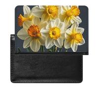 Reisepasshülle, Leder, Reisepassschutz, niedliche Eichhörnchen, Reisedokumenten-Halter, Reiseutensilien, für Damen und Herren, Blumenstrauß mit Narzissen., Einheitsgröße