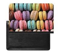 Reisepasshülle, Leder, Reisepassschutz, niedlicher Strauß, Reisedokumenten-Halter, Reiseutensilien, für Damen und Herren, Makronengebäck mit Geschmack, Einheitsgröße