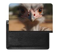 Reisepasshülle, Leder, Reisepassschutz, niedlicher Strauß, Reisedokumenten-Halter, Reiseutensilien, für Damen und Herren, Niedlicher Strauß, Einheitsgröße