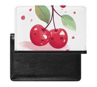 Reisepasshülle, Leder, Reisepassschutz, niedliches Kirsch-Design, Reisedokumenten-Halter, Reiseutensilien, für Damen und Herren, Süße Kirsche, Einheitsgröße