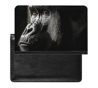 Reisepasshülle, Leder, Reisepassschutz, schwarze Katzen, Reisedokumenten-Halter, Reiseutensilien, für Damen und Herren, Gorilla für Erwachsene, Einheitsgröße