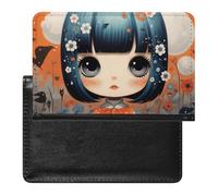 Reisepasshülle, Leder, Reisepassschutz, schwarze Katzen, Reisedokumenten-Halter, Reiseutensilien, für Damen und Herren, Anime-Bilder, Einheitsgröße