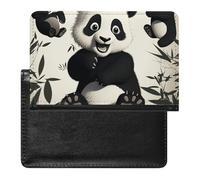 Reisepasshülle, Leder, Reisepassschutz, verspielter Panda, Reisedokumenten-Halter, Reiseutensilien, für Damen und Herren, Verspielter Panda, Einheitsgröße