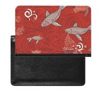 Reisepasshülle, Leder, Reisepassschutz, verspielter Panda, Reisedokumenten-Halter, Reiseutensilien, für Damen und Herren, Rotes Meerestier, Einheitsgröße