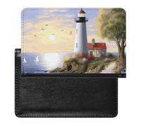 Reisepasshülle, Leuchtturm-Diamant-Malerei, bedruckt, Reisepasshülle, PU-Passhülle, Unisex, Leuchtturm-Diamantmalerei, 14 x 9 cm, Leuchtturm-Diamant-Malerei., 5.8*3.9 IN