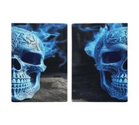 Reisepasshülle mit 3D-Druck, blauer Totenkopf, ultradünn, PU-Leder, Reisedokumenten-Organizer, kompakt, Premium, internationaler US-Pass, Schutzhülle für Damen und Herren