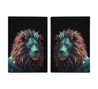 Reisepasshülle mit abstraktem 3D-Kunst-Löwen-Druck, Reisepasshülle für Reisen, Reisepass, Kartenhülle, RFID-blockierend, Leder, Kartenetui für Damen und Herren, abstrakte 3D-Kunst-Löwe, Abstrakter