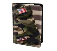 Reisepasshülle mit amerikanischer Flagge im Dschungel-Motiv, Reiseutensilien, Karten- und Reisepass-Anti-Diebstahl-Brieftasche, Größe passend für alle gängigen Reisepässe