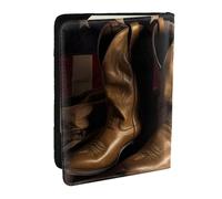 Reisepasshülle mit amerikanischer Flagge mit Cowboystiefeln, RFID-Reisepasshülle, Brieftasche, PU-Leder, Reisepasshülle, niedlicher Reisepassschutz für Damen und Herren