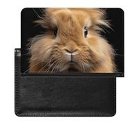 Reisepasshülle mit braunem Zwergkaninchen-Motiv, sichere Reisebrieftasche, PU-Leder, Kreditkarten, Reisepass, Organizer, Tasche für Damen und Herren, weiß, Einheitsgröße, modern, weiß, Einheitsgröße,