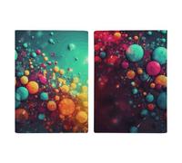 Reisepasshülle mit buntem Hintergrund, PU-Leder, wasserdicht, Reisebrieftasche mit Kreditkartenfächern für Damen und Herren, Stil, 20,3 x 13,8 cm, Stil:, 20.3x13.8cm