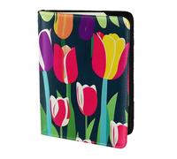 Reisepasshülle mit buntem Tulpenmuster, Reiseutensilien, Karten- und Reisepass-Anti-Diebstahl-Brieftasche, Größe passend für alle gängigen Reisepässe