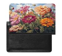 Reisepasshülle mit bunten Blumen, Leder, Reise-Brieftasche, ultradünn, Reisepasshülle für Reisen, Must-Haves, Zubehör, Reisepasshalter