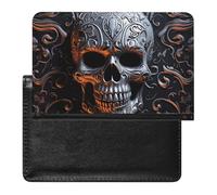 Reisepasshülle mit Cartoon-Meeresschildkröte, schmal, RFID-blockierend, Kartenhülle, Reisepasshülle, Schutz, Essentials mit Kreditkartenfächern für Damen/Herren, Coole Totenkopf-Grafik, One Size