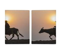 Reisepasshülle mit cooler Bull-Reit-Silhouette, ultradünn, PU-Leder, Reisedokumenten-Organizer, kompakt, Premium, internationaler US-Pass, Schutzhülle für Damen und Herren
