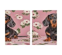 Reisepasshülle mit Dackel-Blumenmuster, ultradünn, PU-Leder, Reisedokumenten-Organizer, kompakt, Premium, internationaler US-Reisepassschutz für Damen und Herren