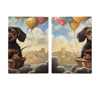 Reisepasshülle mit Dackel-Heißluftballon, ultradünn, PU-Leder, Reisedokumenten-Organizer, kompakt, Premium, internationaler US-Pass, Schutzhülle für Damen und Herren