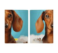 Reisepasshülle mit Dackel-Motiv, mit Kreditkartenfächern und Bordkartenfach für Reisen, Familienausweis, Dokumenten-Organizer (20,3 x 13,7 cm)