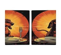 Reisepasshülle mit Dackel-Motiv, ultradünn, PU-Leder, Reisedokumenten-Organizer, kompakt, Premium, internationaler US-Reisepassschutz für Damen und Herren