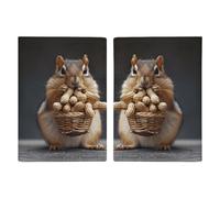 Reisepasshülle mit Eichhörnchen-Motiv, bedruckt, Reisepasshülle für Reisepass, Karten, Brieftasche, RFID-blockierend, Leder, Kartenetui für Damen und Herren, Eichhörnchen, 20,3 x 13,8 cm, modern,