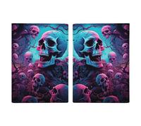 Reisepasshülle mit farbigen Totenkopfbildern, bedruckt, Reisepasshülle für Reisen, Reisepass, Brieftasche, RFID-blockierend, Leder-Kartenetui für Damen und Herren, farbige Totenkopf-Bilder, Farbige