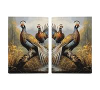 Reisepasshülle mit Fasanenmotiven, bedruckt, Reisepasshülle für Reisen, Reisepass, Kartenschutz, Brieftasche, RFID-blockierend, Leder-Kartenetui für Damen und Herren, Fasane, Tiere, Fasane Tiere,