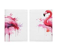 Reisepasshülle mit Flamingo-Aquarell-Motiv, Reisepasshülle, PU, Reisepasshülle, Brieftasche, Reisepasshülle, Uni, Reisepassschutz, Stil, 20,3 x 13,8 cm, Stil:, 20.3x13.8cm