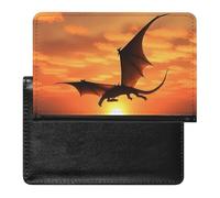 Reisepasshülle mit fliegendem Drachen, Motiv: Meeres-Sonnenuntergang, sichere Reisebrieftasche, PU-Leder, Kreditkarten, Reisepass, Organizer, Tasche für Damen und Herren, weiß, Einheitsgröße, modern,